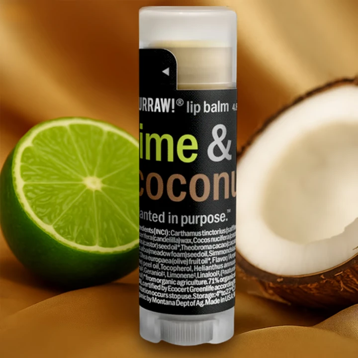 Бальзам для губ Hurraw! 4,8 г (Lime/Coconut)