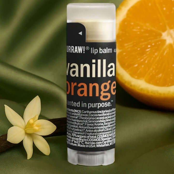 Бальзам для губ Hurraw! 4,8 г (Vanilla/Orange)