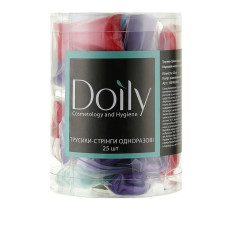 Трусики-стринги Doily одноразовые 25 ед. в тубусе из спанбонда (Разноцветные)