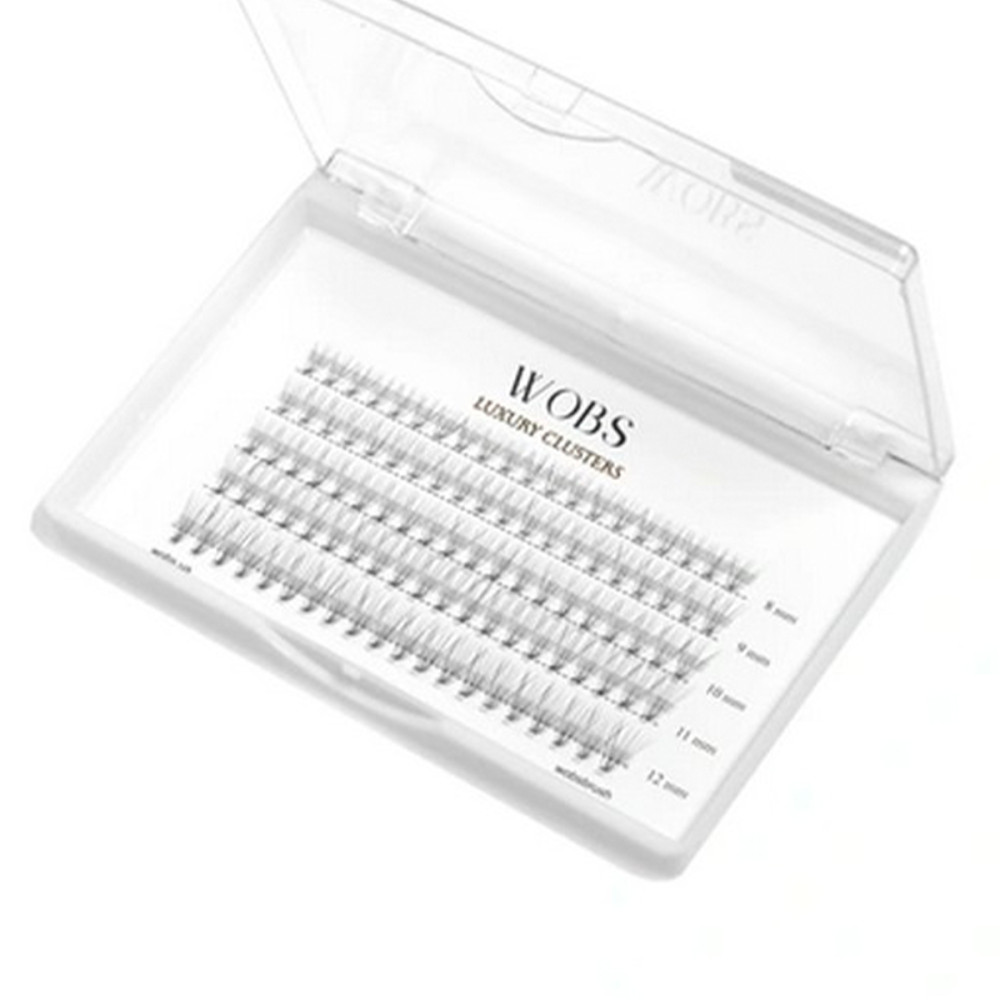 Ресницы накладные пучковые WoBs Crease cross 5 лент, 100 шт (30d07mix 8-9-10-11-12mm)