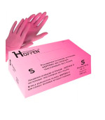 Рукавички нітрил оглядові нестерильні текстуровані,без пудри Hoffen (Світло-рожевий S)