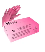 Рукавички нітрил оглядові нестерильні текстуровані,без пудри Hoffen (Світло-рожевий S)