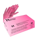 Рукавички нітрил оглядові нестерильні текстуровані,без пудри Hoffen (Світло-рожевий М)