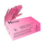 Рукавички нітрил оглядові нестерильні текстуровані,без пудри Hoffen (Світло-рожевий L)