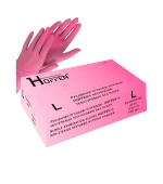 Рукавички нітрил оглядові нестерильні текстуровані,без пудри Hoffen (Світло-рожевий L)