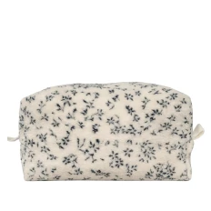 Косметичка пухнаста середня Miso (Біла в синю квіточку Квадрат)