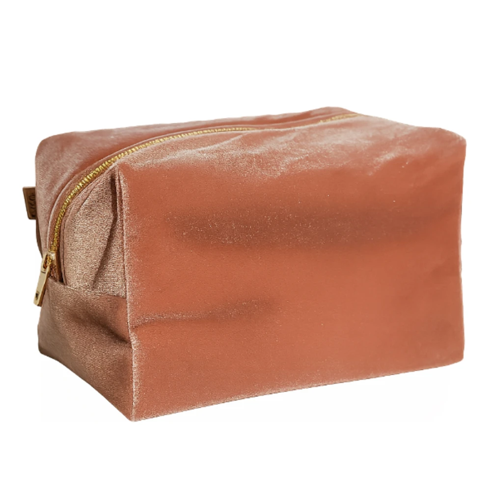 Косметичка середня велюр Miso (Рожева)