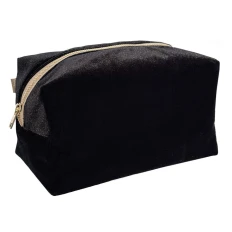 Косметичка середня велюр Miso (Чорна)