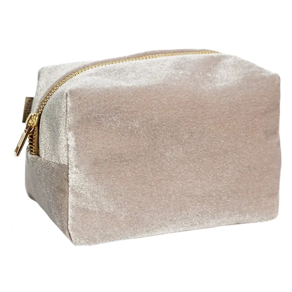 Косметичка средняя велюр Miso (Молочная)