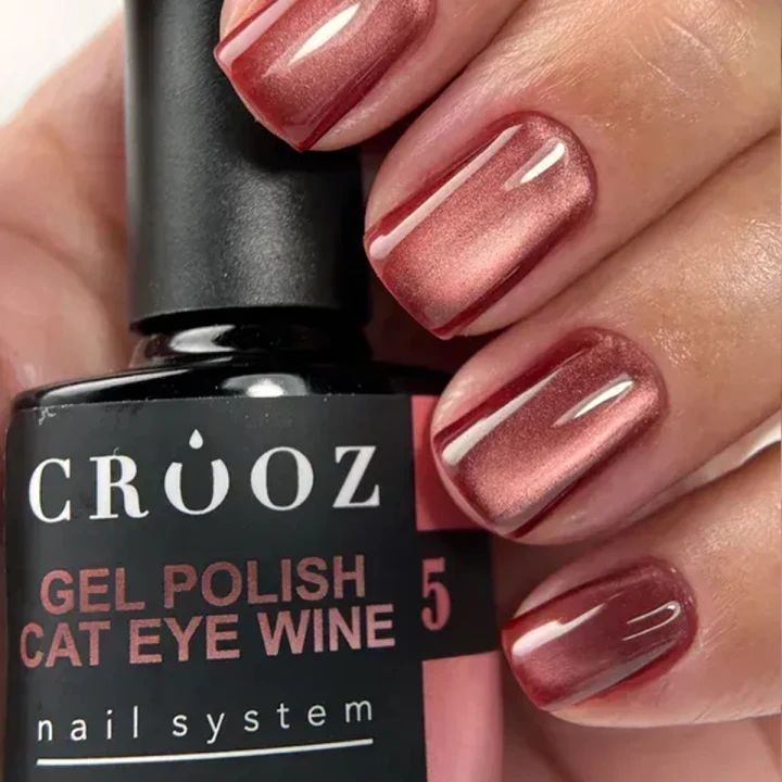 Гель-лак кошачий глаз Crooz (Wine Cat 5 Scarlet Sangria 8 мл)