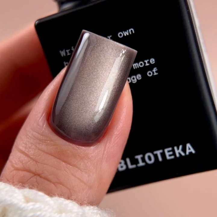 Гель-лак кошачий глаз BIBLIOTEKA (Cat eye 01 Moon Dust - холодное серебристое сияние)