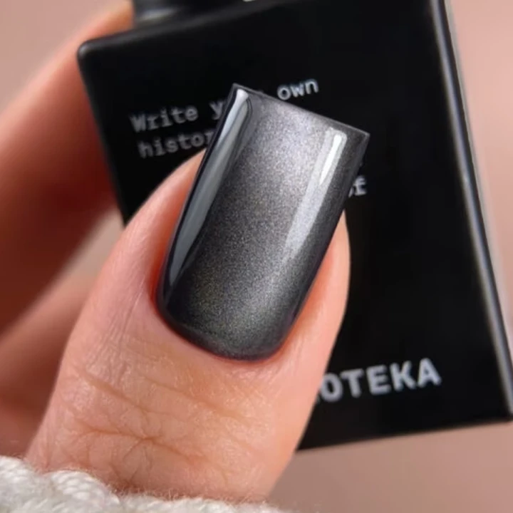 Гель-лак кошачий глаз BIBLIOTEKA (Cat eye 02 Sadow - темно-серый)