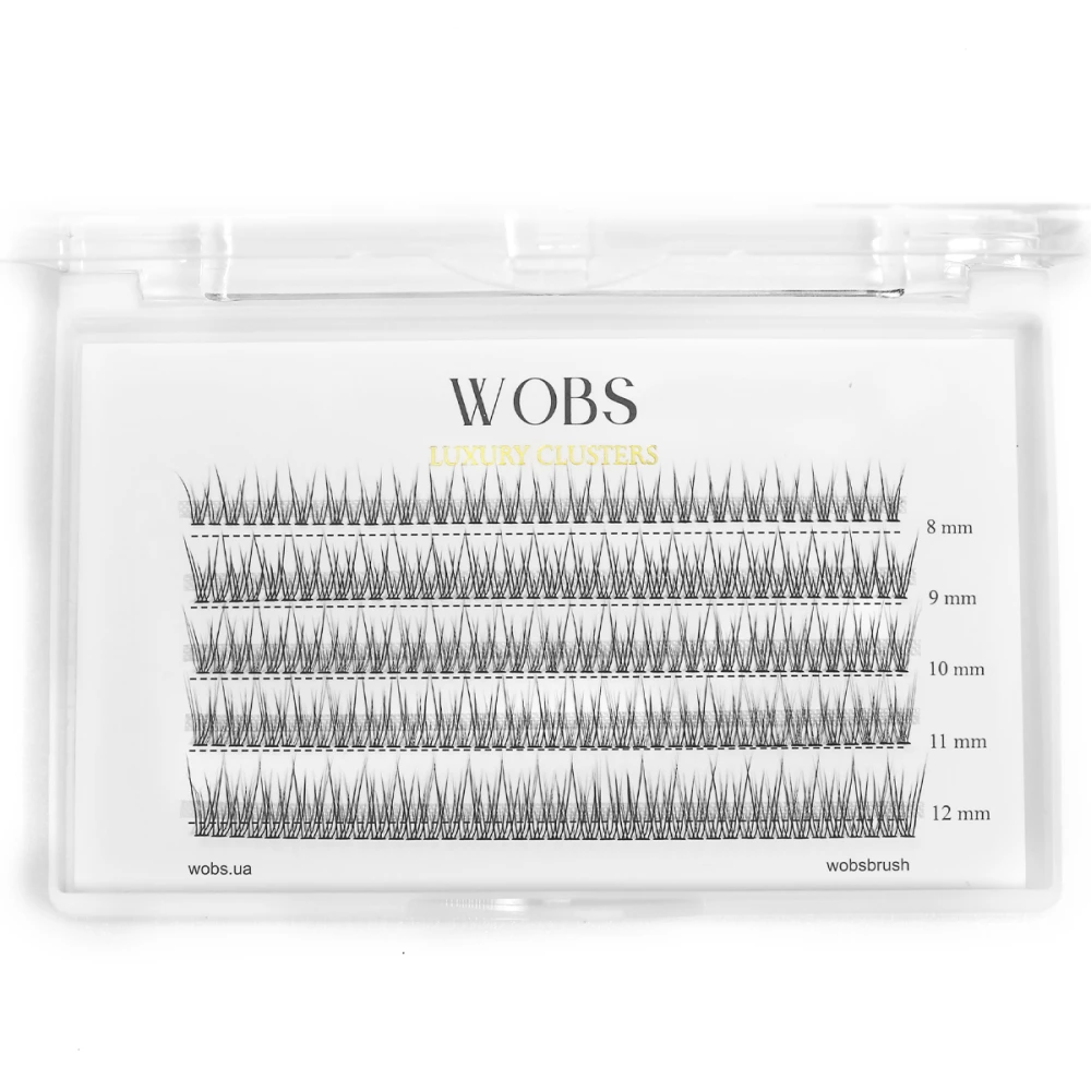 Вії для нарощування накладні пучкові WoBs Fishtail  (Foxy Mix 0,07)