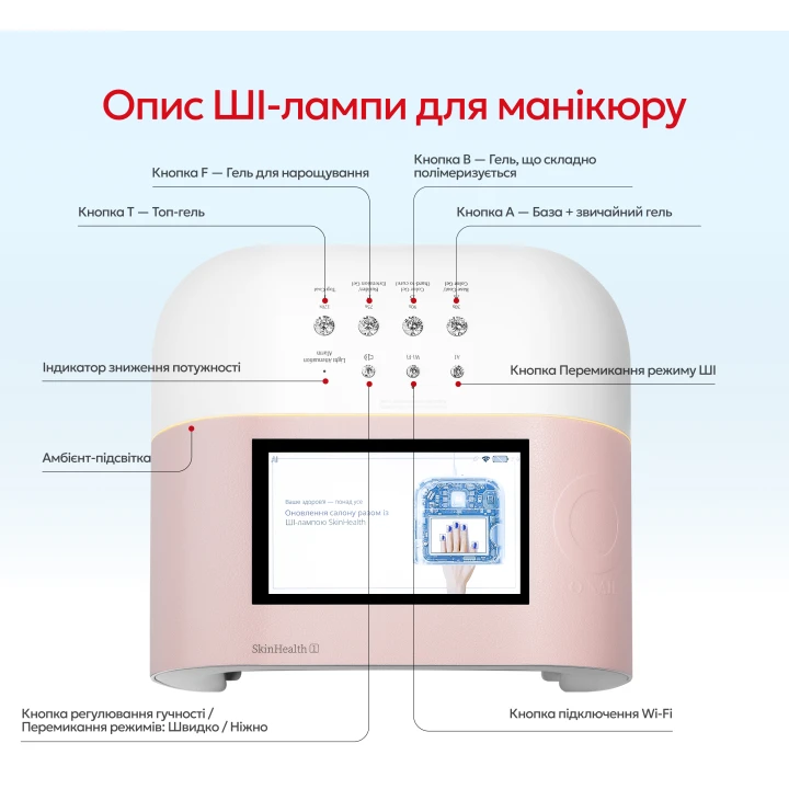 Лампа зі штучним інтелектом O NAIL (Pink)