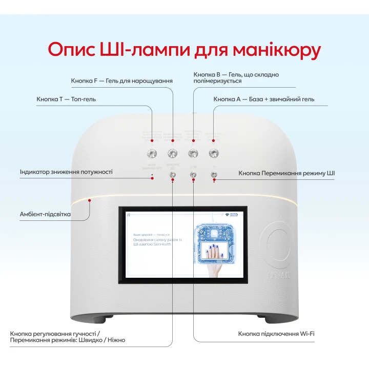 Лампа зі штучним інтелектом O NAIL (White)