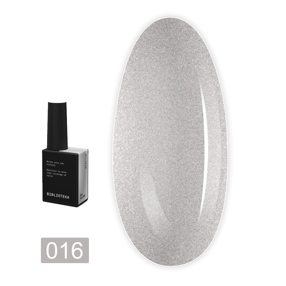 Гель-лак котяче око BIBLIOTEKA (Cat eye 16 Eclipse - сріблясто-сірий)