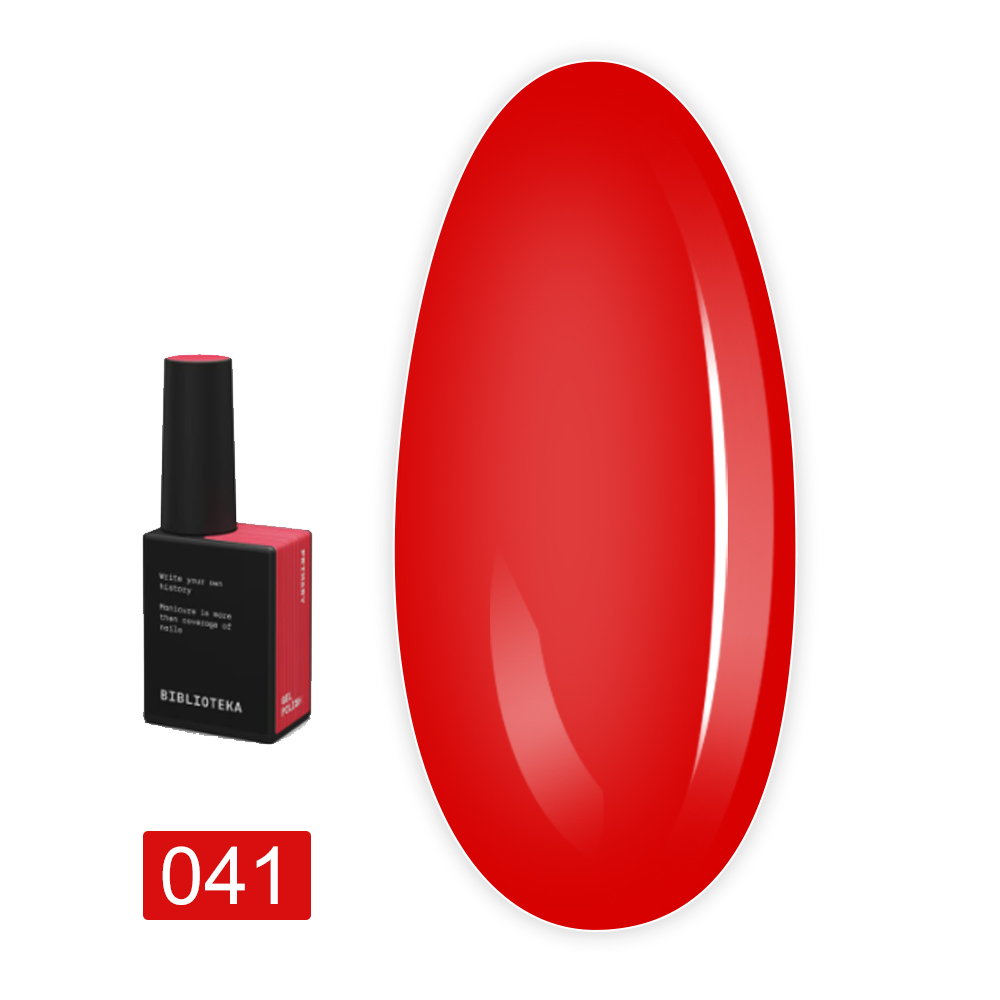 Гель-лак BIBLIOTEKA , 10 мл (41 Red Spectrun Primary - Яскравий чистий червоний)