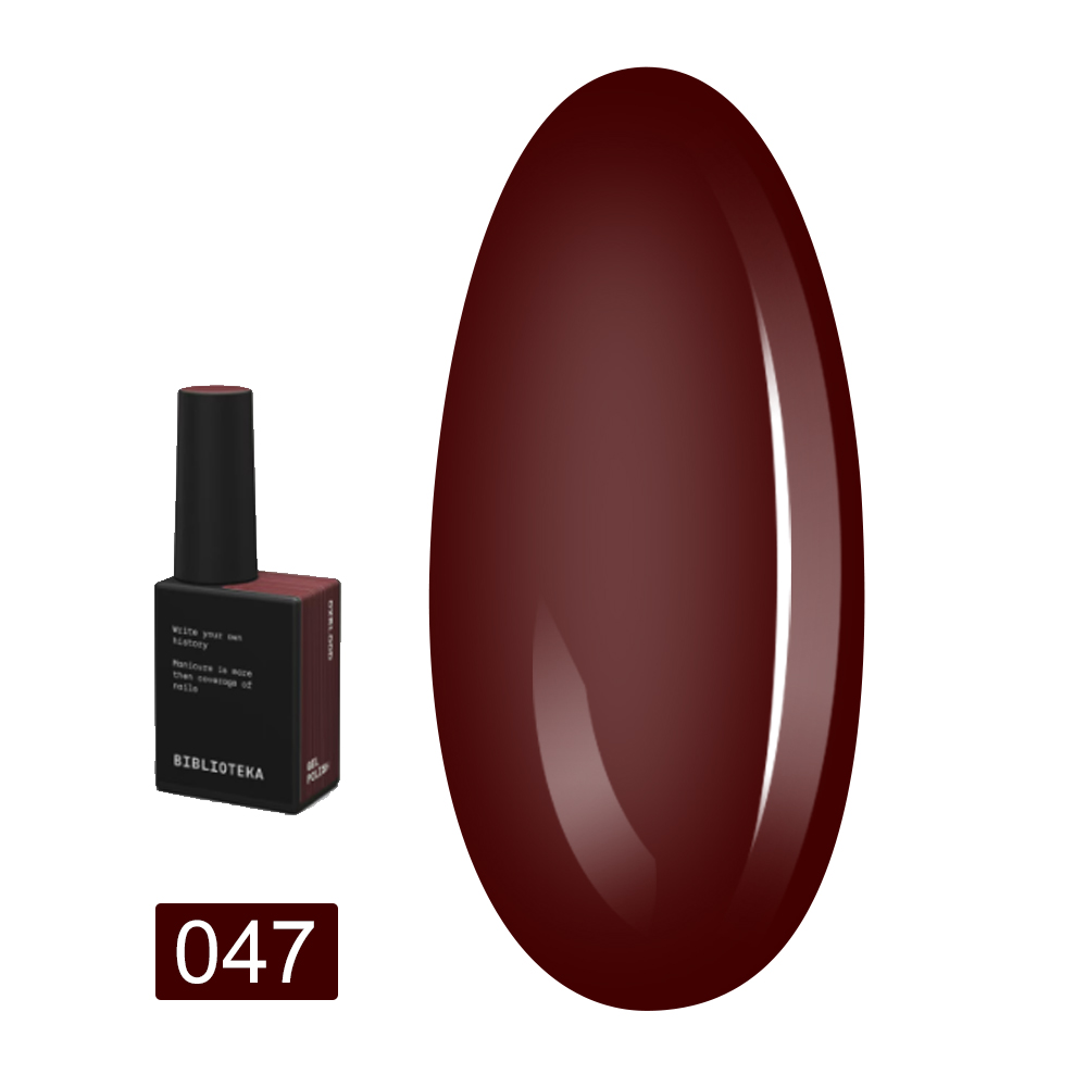 Гель-лак BIBLIOTEKA , 10 мл (47 Oxblood - Темний червоно-бордовий)