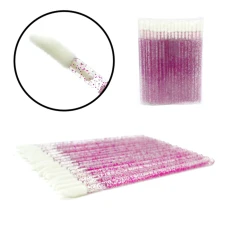 Макробраші в пакеті NoName Lashes 50 шт (Фіолетові глітерні)