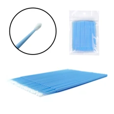 Мікробраші в пакеті NoName Lashes 100 шт (Блакитні головка велика)