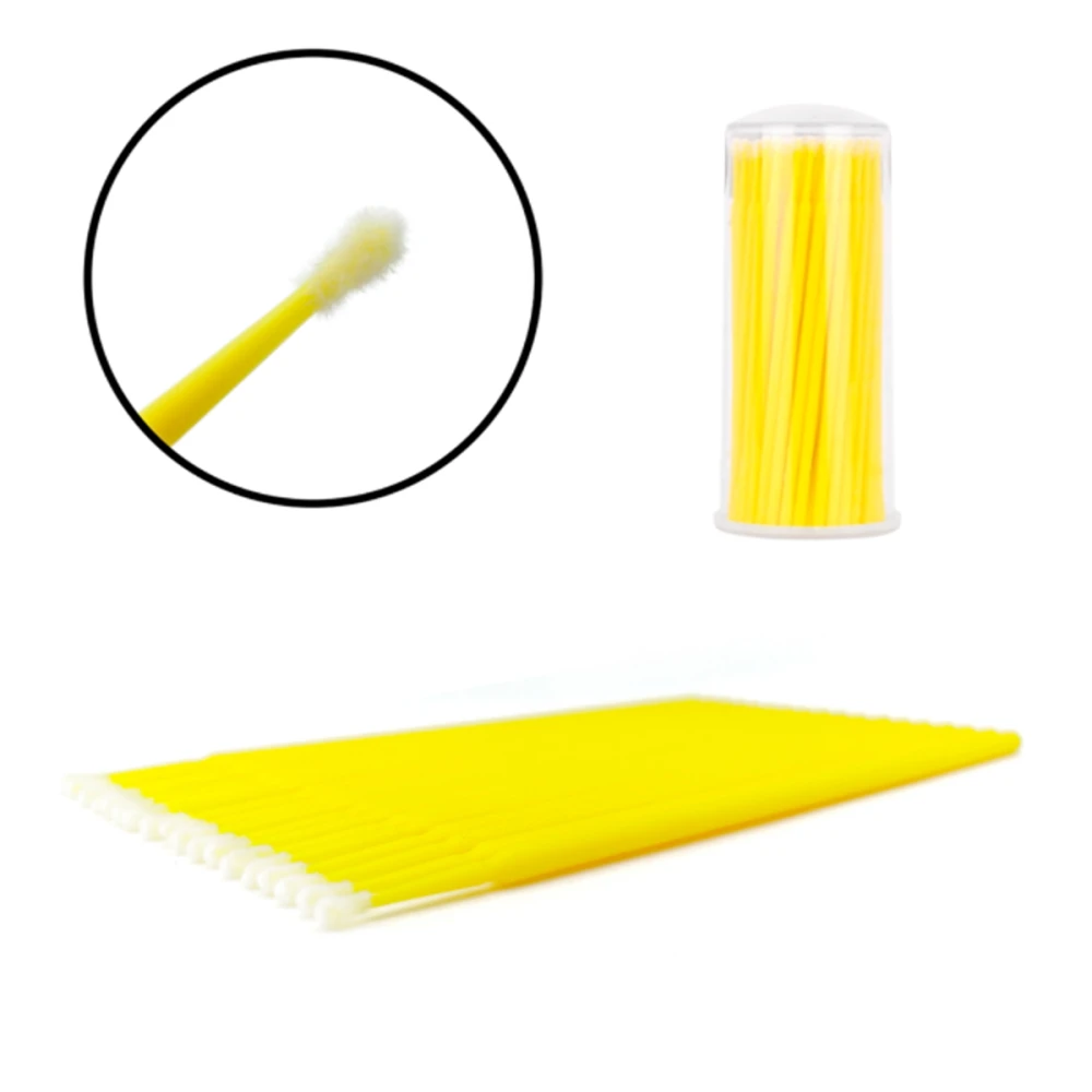 Мікробраші в тубі NoName Lashes 100 шт (Жовті)