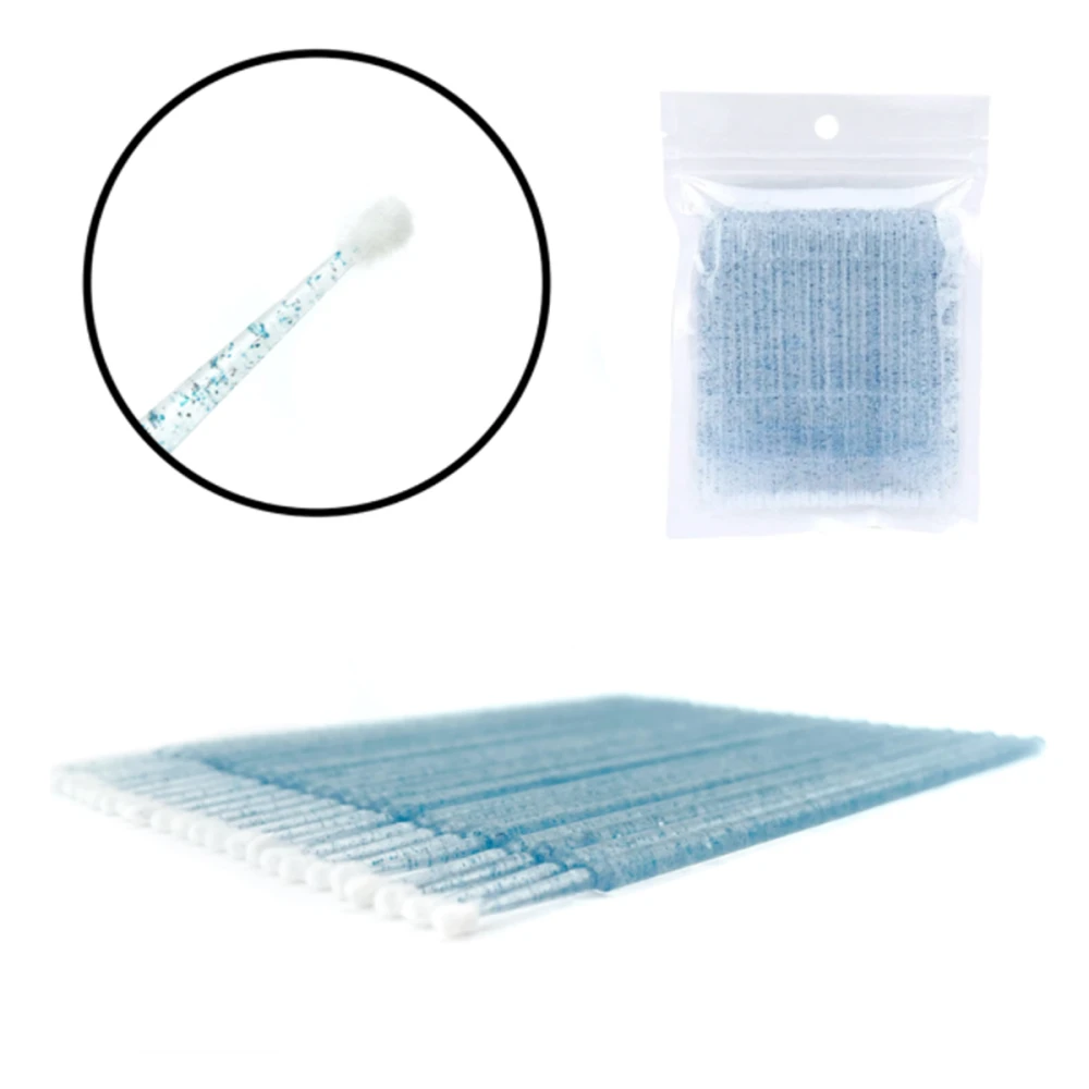 Мікробраші глітерні NoName Lashes 100 шт (Блакитні)