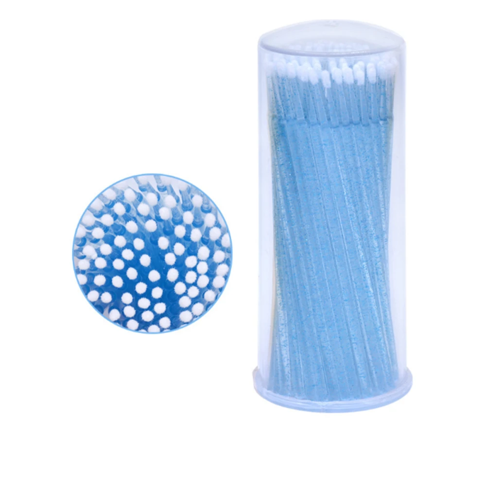 Мікробраші глітерні в тубі NoName Lashes 100 шт (Блакитні)