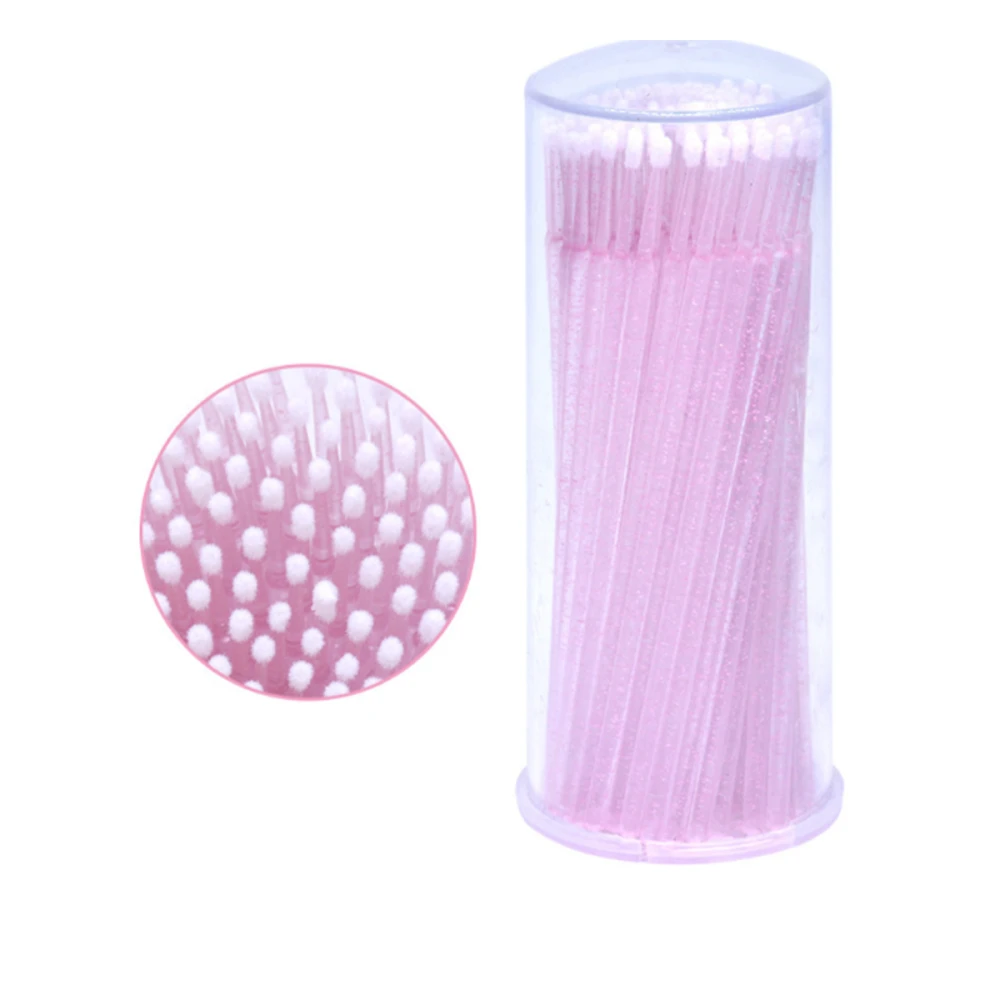 Мікробраші глітерні в тубі NoName Lashes 100 шт (Рожеві)