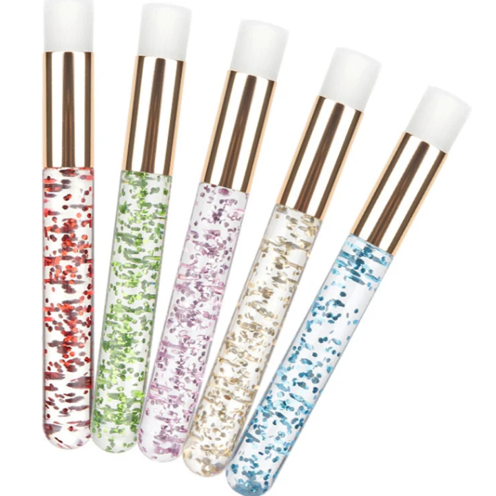 Щіточка для очищення вій NoName Lashes (Блакитна глітерна пряма)