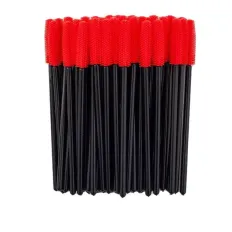 Щіточка для вій NoName Lashes 50 шт (ручка чорна, ворс кораловий силіконова)