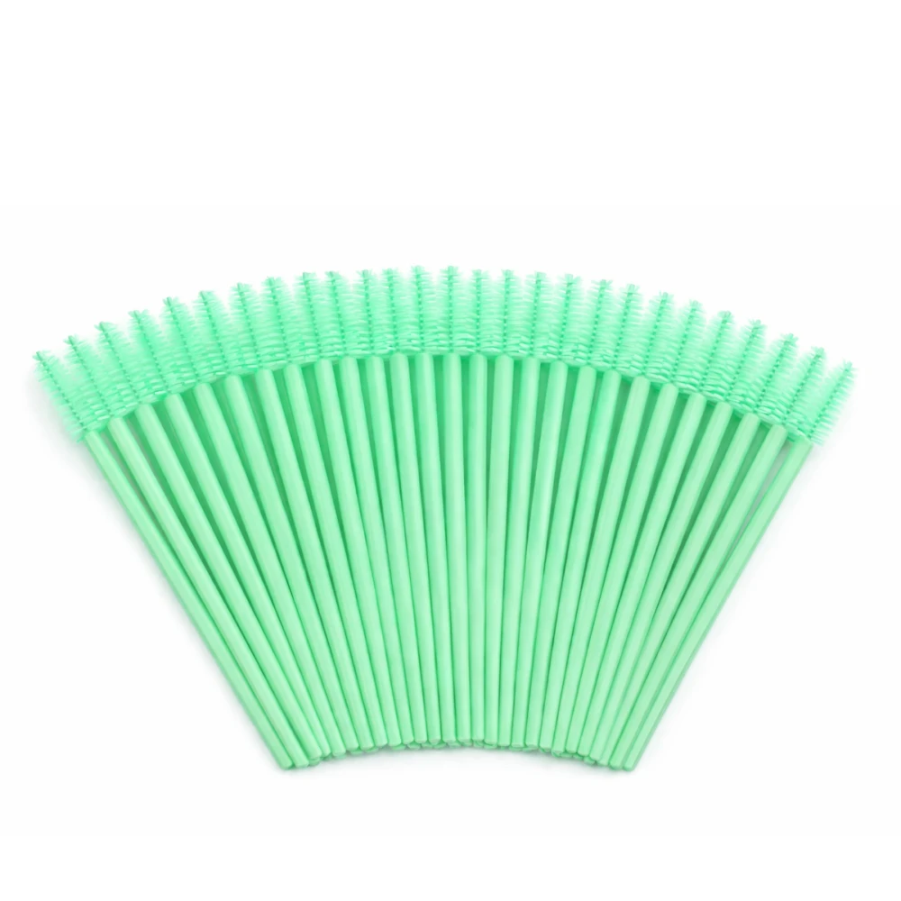 Щіточка для вій NoName Lashes 50 шт (ручка салатова, ворс салатовий силіконова)