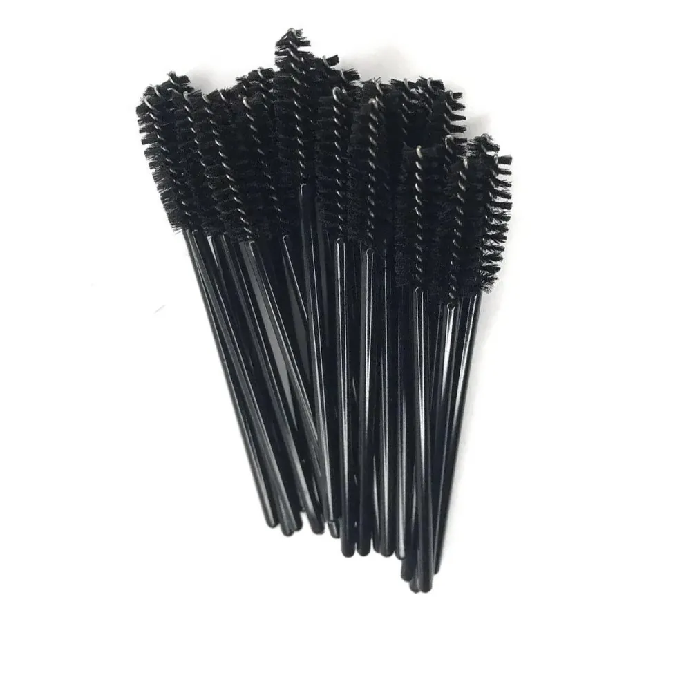 Щіточка для вій NoName Lashes 50 шт (ручка чорна, ворс чорний нейлонова)