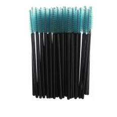 Щіточка для вій NoName Lashes 50 шт (ручка чорна, ворс бірюзовий нейлонова)