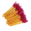 Щіточка для вій NoName Lashes 50 шт (ручка золота, ворс малиновий нейлонова)