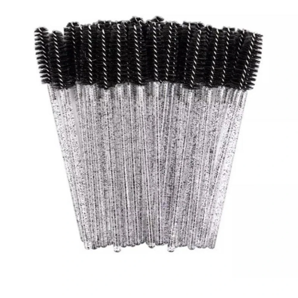 Щіточка для вій NoName Lashes 50 шт (Чорна нейлонова глітерна)