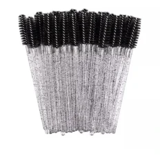 Щіточка для вій NoName Lashes 50 шт (Чорна нейлонова глітерна)