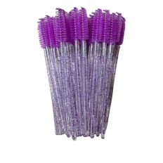 Щіточка для вій NoName Lashes 50 шт (Фіолетова нейлонова глітерна)