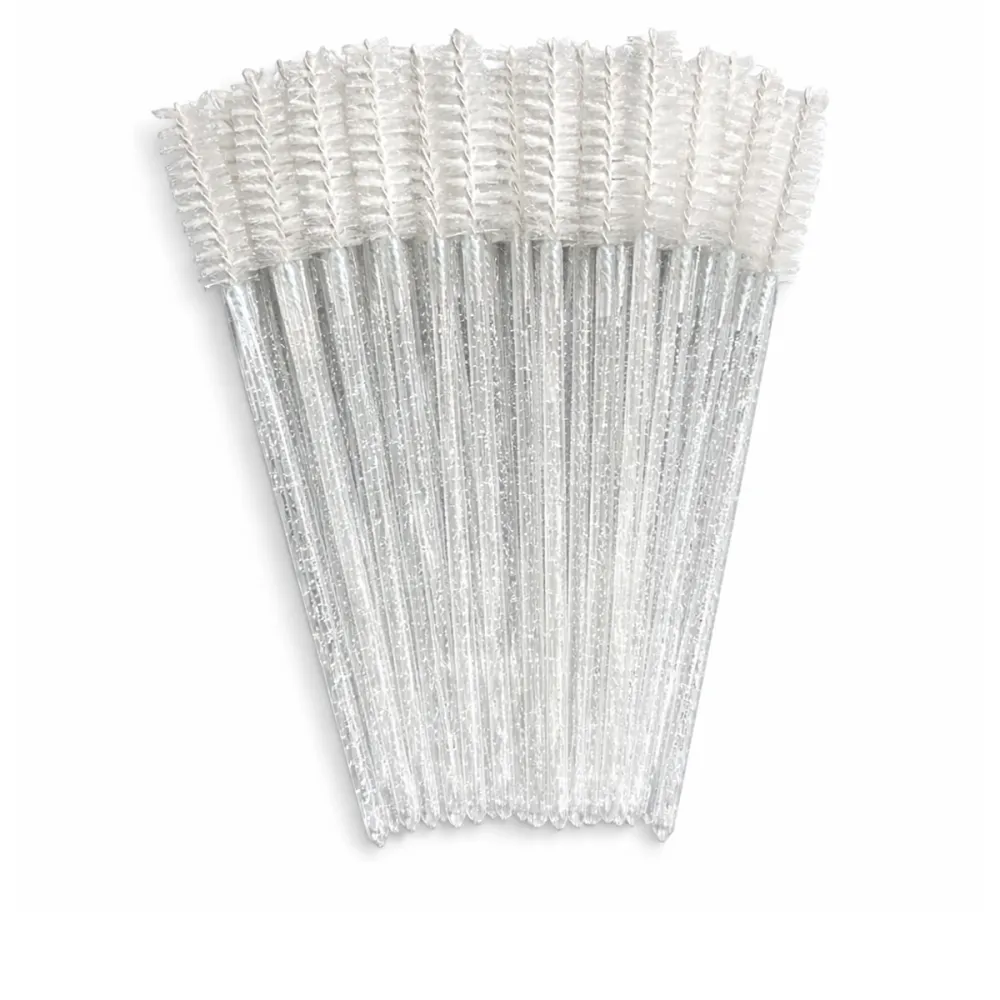 Щеточка для ресниц NoName Lashes 50 шт (прозрачная нейлоновая глитерная)