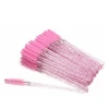 Щіточка для вій NoName Lashes 50 шт (Рожева нейлонова глітерна 2.5 см)