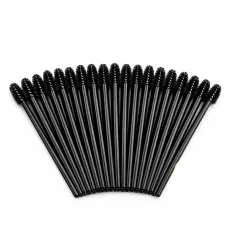Щіточка для вій NoName Lashes 50 шт (чорна, ворс чорний кругла нейлонова ручка)