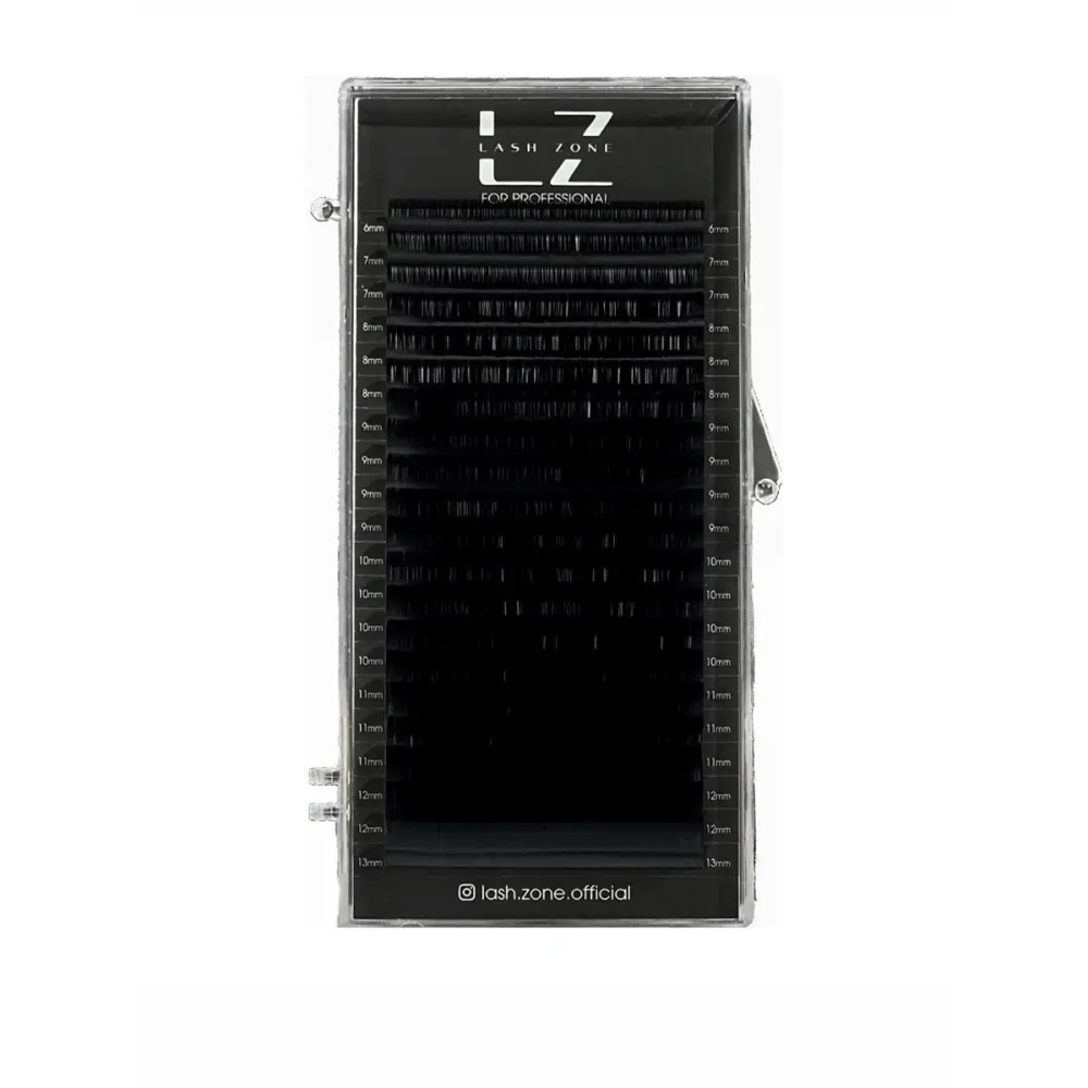 Ресницы для наращивания Lash Zone (MIX Черные С 0.07, 6-13 мм)
