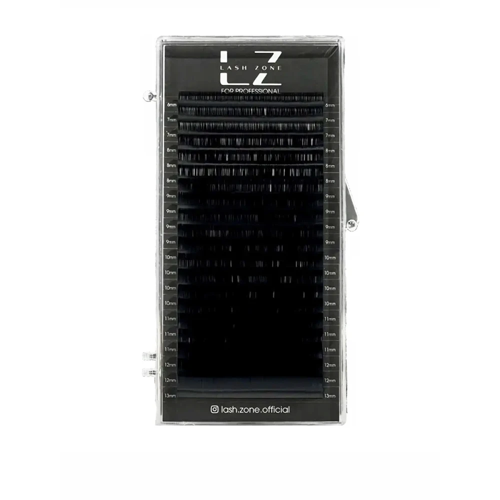 Ресницы для наращивания Lash Zone (MIX Черные СС 0.07, 6-13 мм)