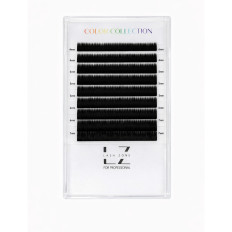 Брови для нарощування Lash Zone (MIX 8 ліній Чорні 0.10, 4-7 мм)
