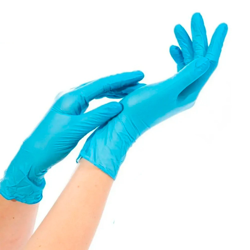 Перчатки нитрил смотровые нестерильные текстурные б/пудры Golden Touch (Голубой 1 пара S)