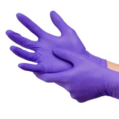 Рукавички нітрил оглядові нестерильні текстурні б/пудри Golden Touch (Кобальт 1 пара M)
