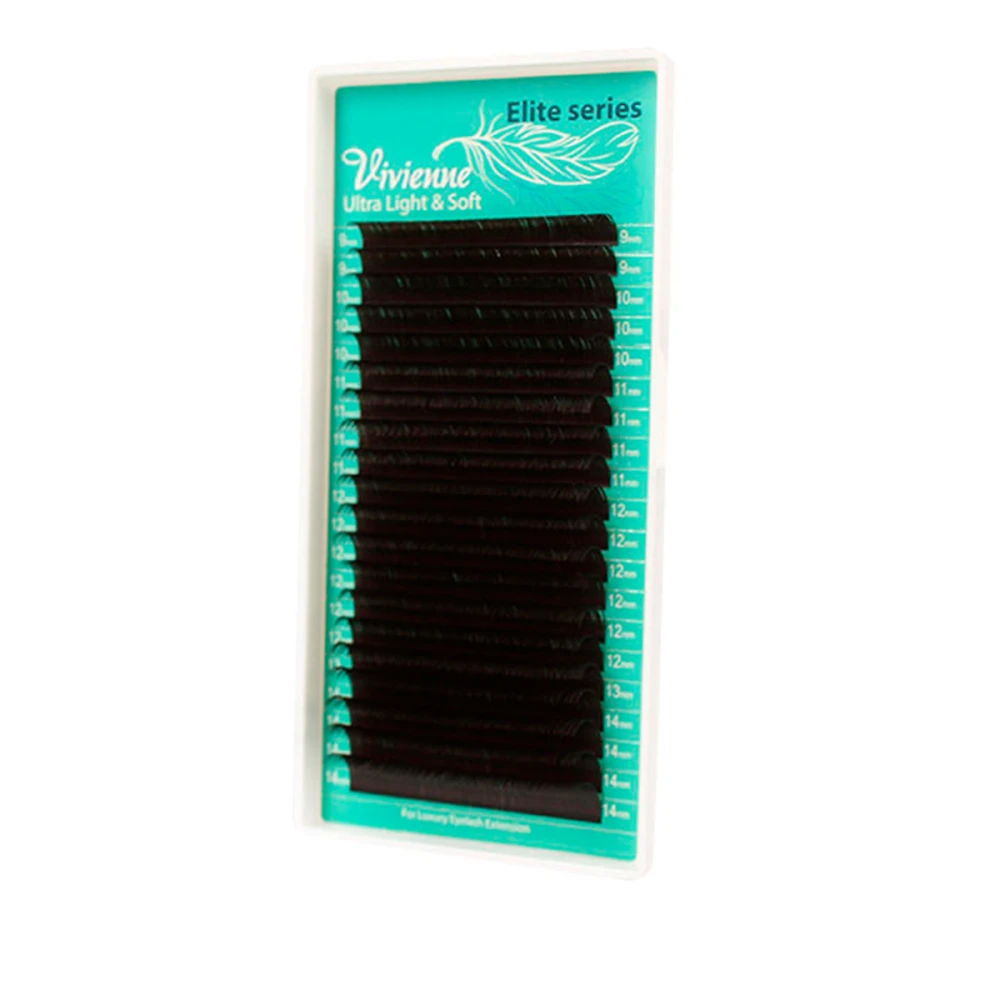 Ресницы в коробке ELITE Коричневый 20 линий (0,15 * C (8-12))