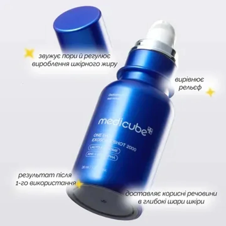 Сыворотка для сужения пор Medicube (One Day Exosome Shot Pore Ampoule 2000 с экзосомами и спикулами 30 мл)