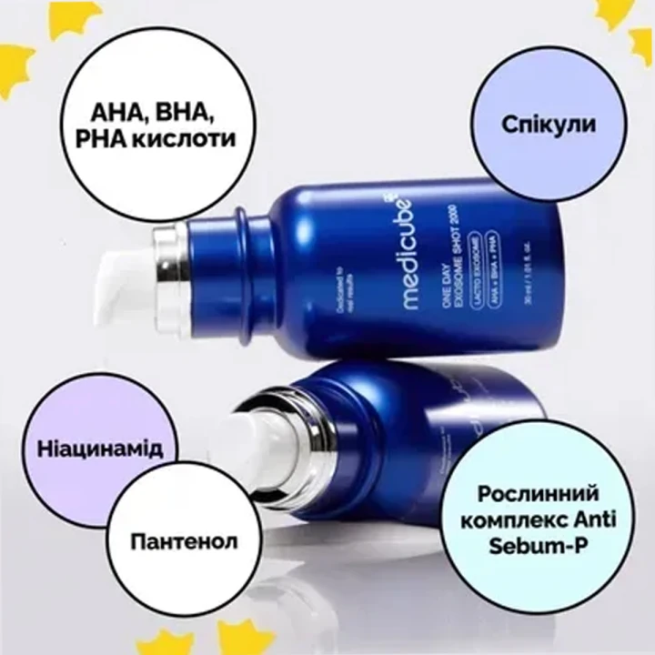 Сыворотка для сужения пор Medicube (One Day Exosome Shot Pore Ampoule 2000 с экзосомами и спикулами 30 мл)