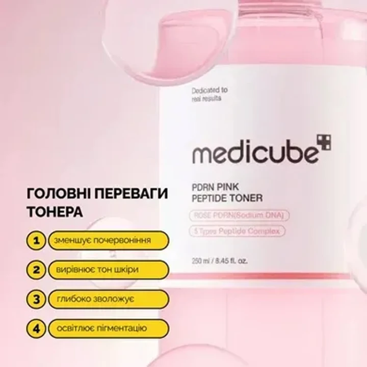 Тонер успокаивающий для лица Medicube (PDRN Pink Cica Soothing Toner с полинуклеотидами и центелой 250 мл)