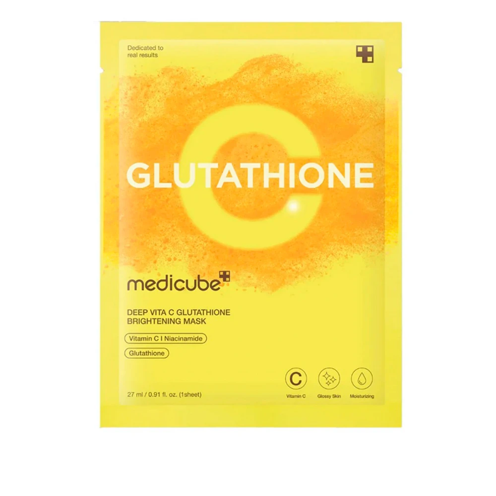Маска тканинна для освітлення та сяйва шкіри Medicube (Deep Vita C Glutatihione Brightening Mask з вітаміном С та глутатіоном 27 мл * 1 шт)